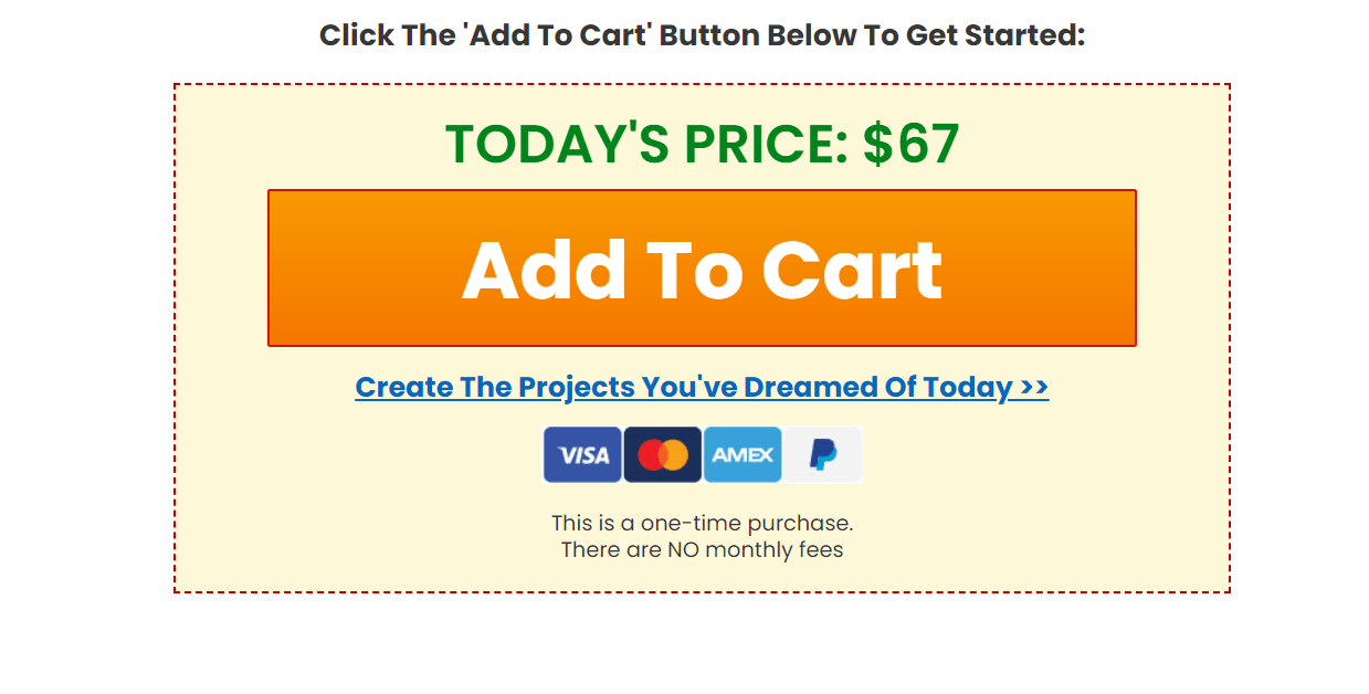 Teds Woodworking Pricing Button